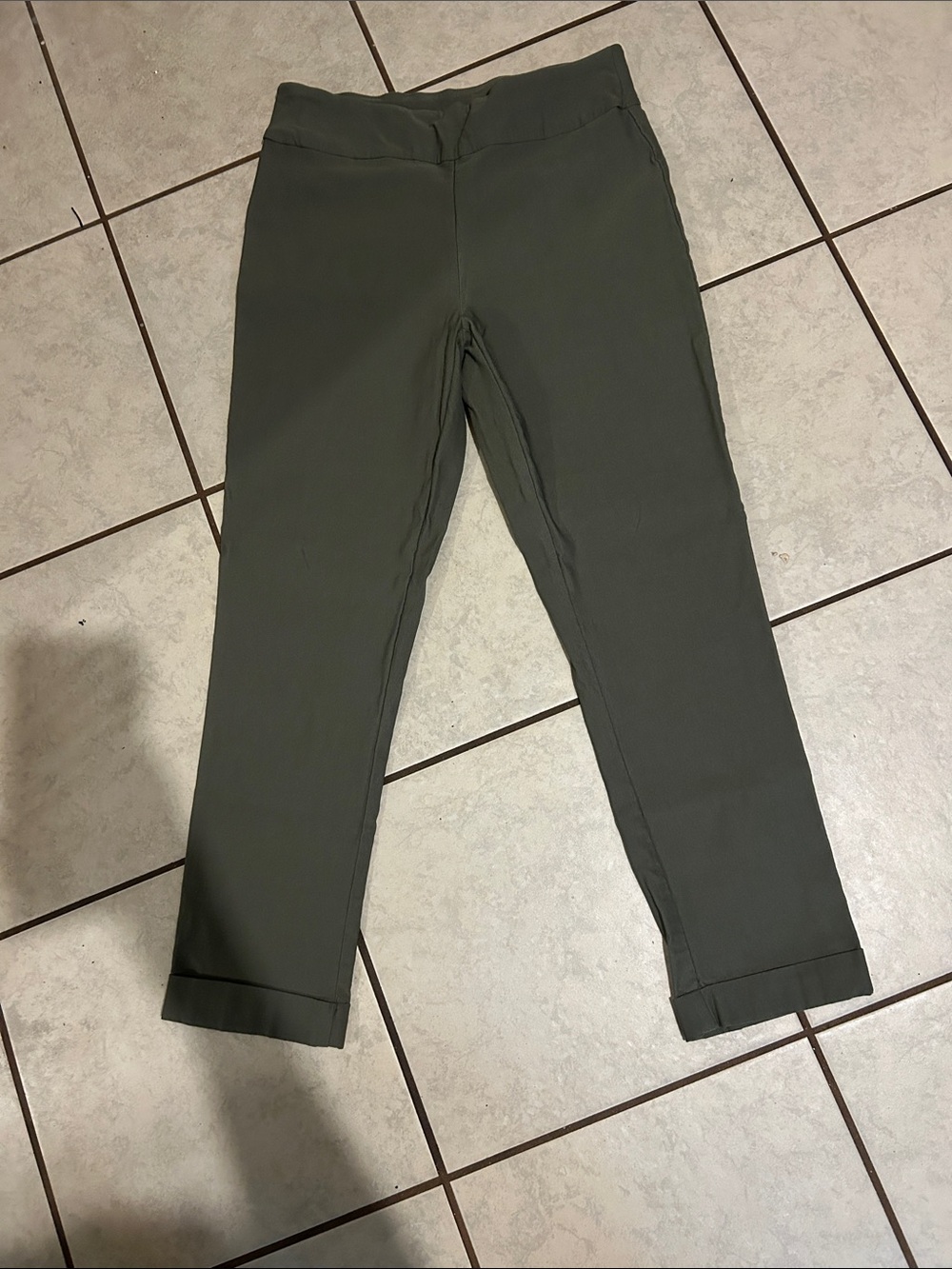 Tribal Olive Green Stretch Dress Pants
